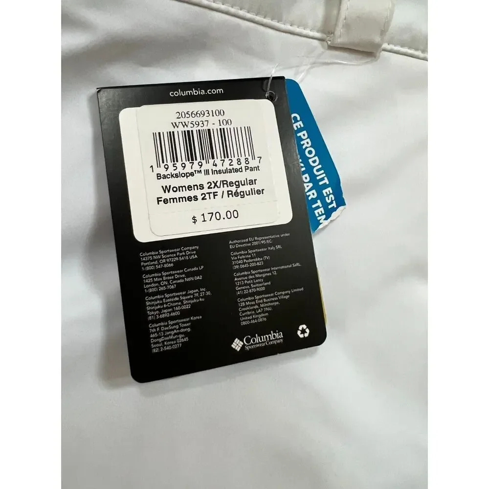 Columbia Titanium Snow Pants Backslope III Insulated Omni-Heat Women's 2X - Picture 3 of 12